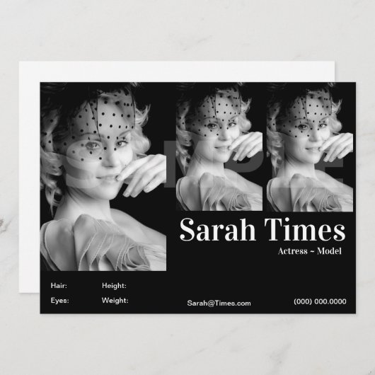 Invitation Acteur et modèle Modèle d'écran (Devant / Derrière)