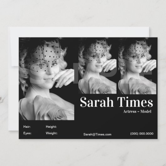 Invitation Acteur et modèle Modèle d'écran (Devant)