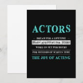 Invitation Acteurs Acteur par intérim Actrice cinéma Théâtre  (Devant / Derrière)