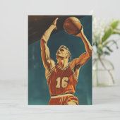 Invitation Action de basket vintage (Debout devant)