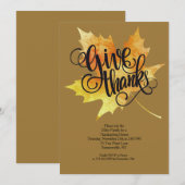 Invitation Action de grâce (Devant / Derrière)