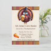 Invitation Action de grâce Bière de dinde de remerciement (Debout devant)