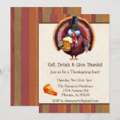 Invitation Action de grâce Bière de dinde de remerciement (Devant / Derrière)