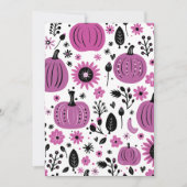 Invitation Action de grâce citrouille pourpre et fleur d'auto (Devant)