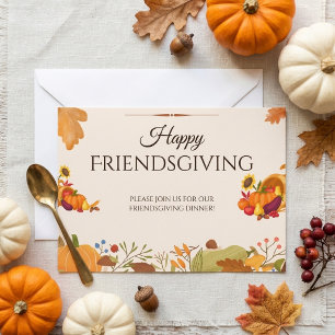 Invitation Action de grâce Friendsgiving de la récolte automn