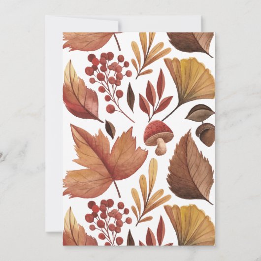 Invitation Action de grâce ou action d'amitié pour les feuill (Dos)