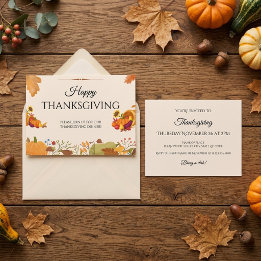 Invitation Action de grâce pour la récolte d'automne chaleure