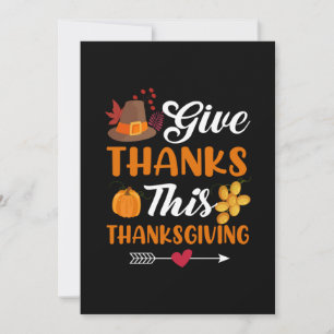 Invitation Action de grâce Remerciez ce jour de Thanksgiving
