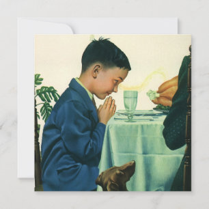 Invitation Action De Grâce vintage, Un Garçon Dit Grace Invit