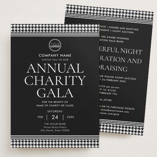 Invitation Activité de financement Charity Gala Logo Black Wh