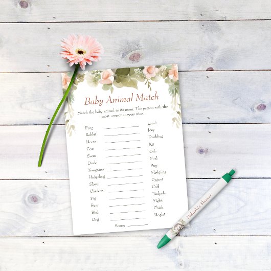 Invitation Activité du Baby shower de correspondance des anim