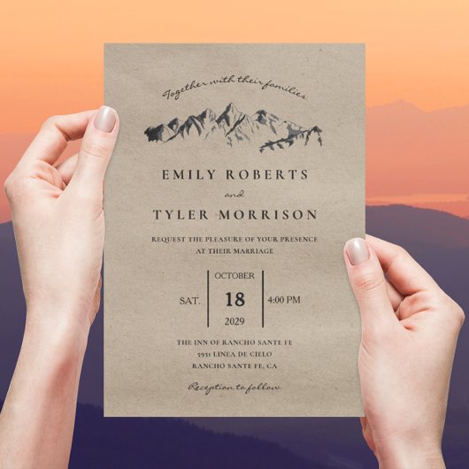 Invitation Actualisation du Mariage de montagne