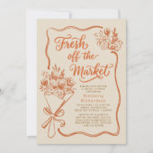Invitation Actualités du Marché Bridal Shower en Terracotta (Devant)