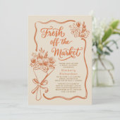 Invitation Actualités du Marché Bridal Shower en Terracotta (Debout devant)