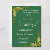 Invitation Add Guest Name Purple Emerald Green & Gold Wedding (Devant)