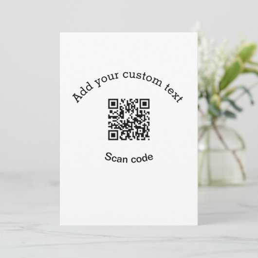 Invitation Add your custom text scan QR code business (Debout devant)