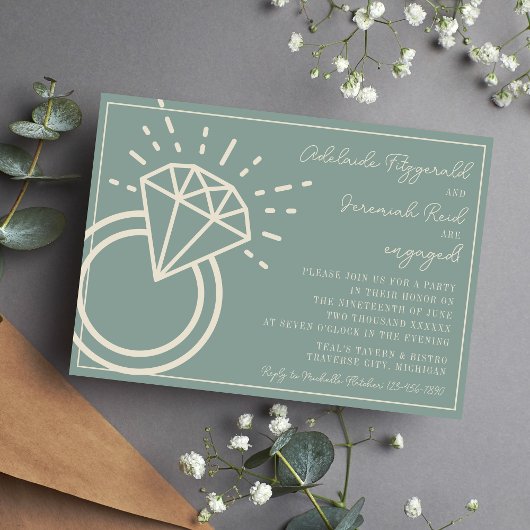 Invitation Adelaide | Couleur curée | Fêtes de fiançailles