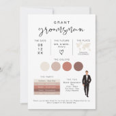 Invitation ADELLA Edgy Modern EDITABLE Groomsman Info Card (Devant)