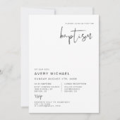 Invitation ADELLA Edgy Moderne Minimal Neutre Simple Baptême  (Devant)
