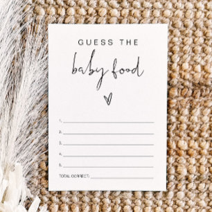 Invitation ADELLA Minimaliste Guess Baby Food Baby shower Jeu