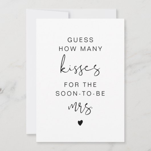 Invitation ADELLA Moderne Devis Combien de baisers Symbole nu (Devant)