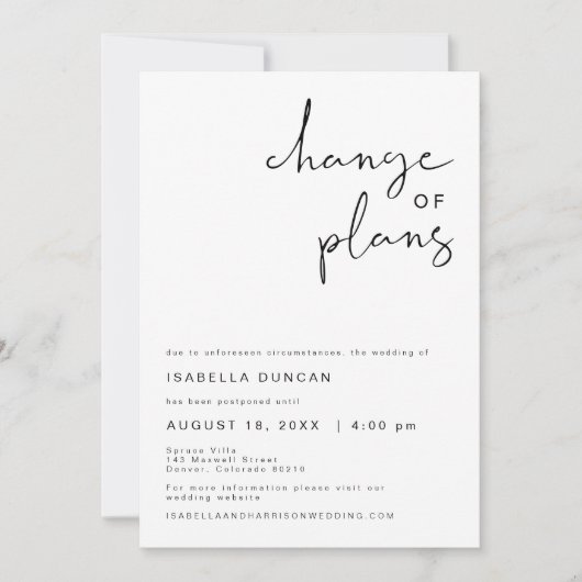 Invitation ADELLA Moderne Faire Part de Changement de Plans d (Devant)