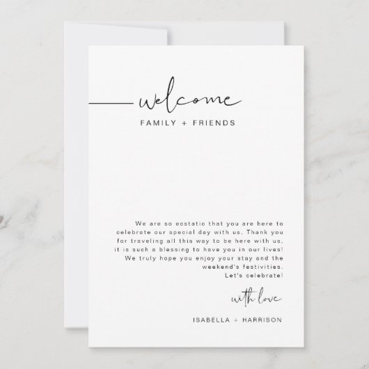 Invitation ADELLA Moderne Mariage Week-end Calendrier de bien (Devant)