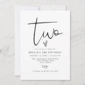 Invitation ADELLA Moderne Minimaliste Deux Photo 2e Anniversa (Devant)