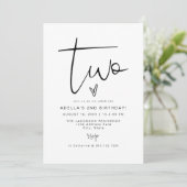 Invitation ADELLA Moderne Minimaliste Deux Photo 2e Anniversa (Debout devant)