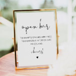 Invitation ADELLA Moderne Minimaliste Funny Open Bar Sign<br><div class="desc">Ce panneau à barres ouvertes est doté d'une police manuscrite pointue et d'un design minimaliste moderne avec une simple combinaison de couleurs noir et blanc. Modifiez facilement la police et la couleur arrière - plan pour correspondre à votre événement. Il est parfait pour un mariage, une douche pour couple, une...</div>