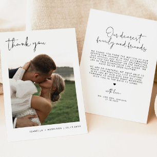 Invitation ADELLA Moderne Minimaliste Photo Mariage Merci I
