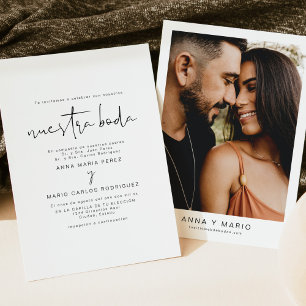 Invitation ADELLA Neustra Boda Editable Mariage espagnol
