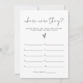 Invitation ADELLA Où Étaient-Ils Fête des mariées Game Card (Devant)