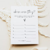 Invitation ADELLA Où Étaient-Ils Fête des mariées Game Card
