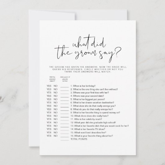 Invitation ADELLA Simple Qu'Est-Ce Que La Salle A Dit Jeu De  (Devant)