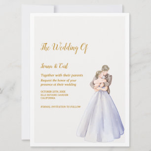 Invitation ADELLE Simple Dusk BLue Couple Mariage