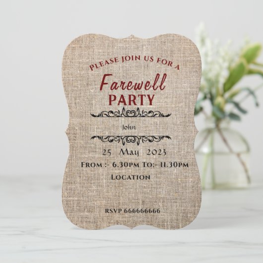 Invitation Adieu (Debout devant)