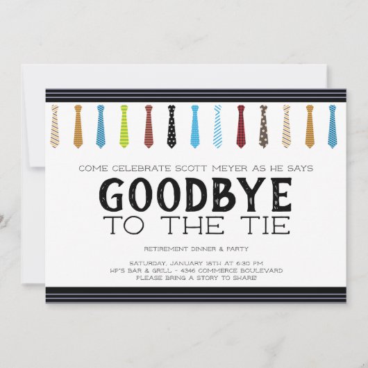 Invitation Adieu à la retraite de la Cravate (Devant)