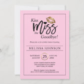 Invitation Adieu à Miss Baiser Lèvres Roses Enterrement de Vi (Devant)