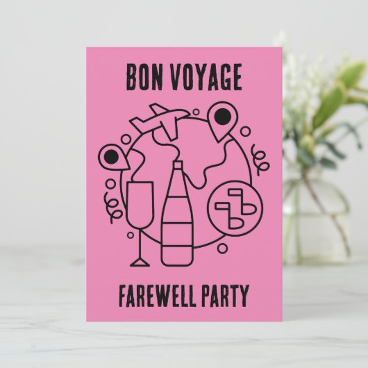 Invitation Adieu Bon Voyage (Debout devant)