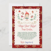 Invitation Adieu de ta lettre d'elfe pour une fille (Devant)