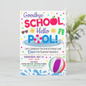 Invitation Adieu école Bonjour Fillettes d'anniversaire pour  (Debout devant)