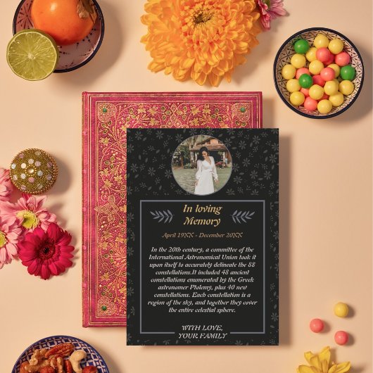 Invitation Adieu gracieux : Funérailles florales avec photo