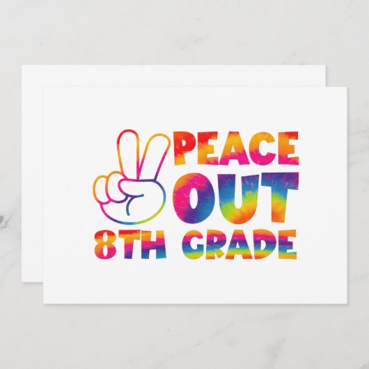 Invitation Adieu huitième année Tie Dye Dernier jour 8e année (Devant / Derrière)