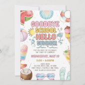 Invitation Adieu l'école, début de la fête d'été (Devant)