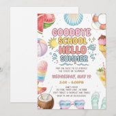 Invitation Adieu l'école, début de la fête d'été (Devant / Derrière)