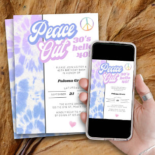 Invitation Adieu les 30 ans, Bonjour 40 Tie Dye 40e Anniversa