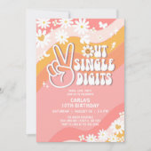 Invitation Adieu les chiffres simples Daisy Hippie Anniversai (Devant)