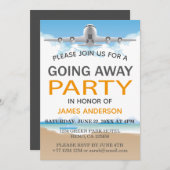 Invitation Adieu moderne | de voyage allant loin partie (Devant / Derrière)