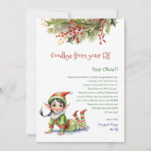 Invitation Adieu Noël aux enfants de votre elfe Lettre fille (Devant)